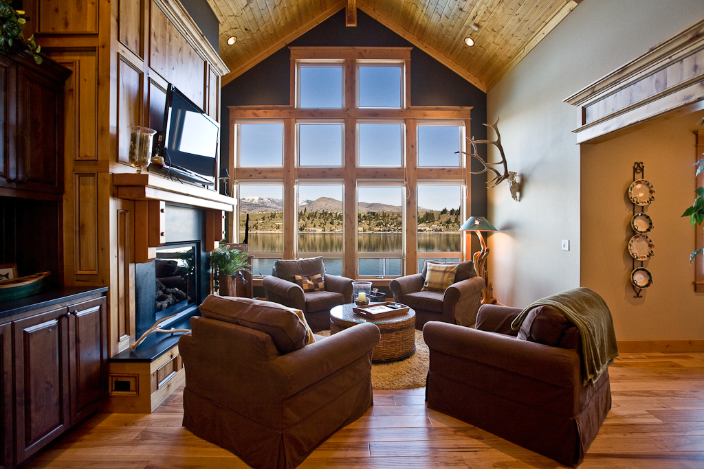 Custom-built cabin exterior with porch and wood siding