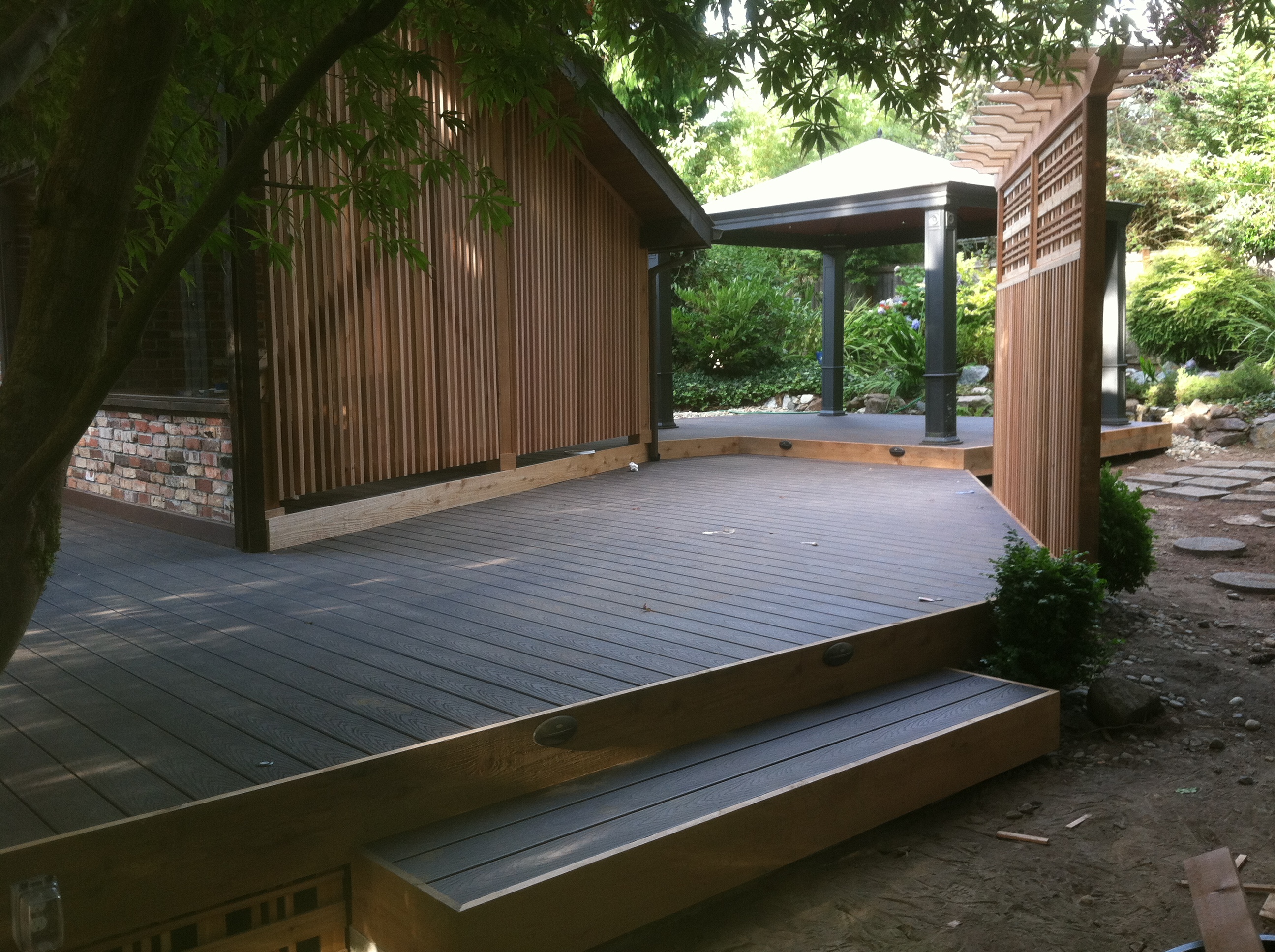 Residential deck board and rail work