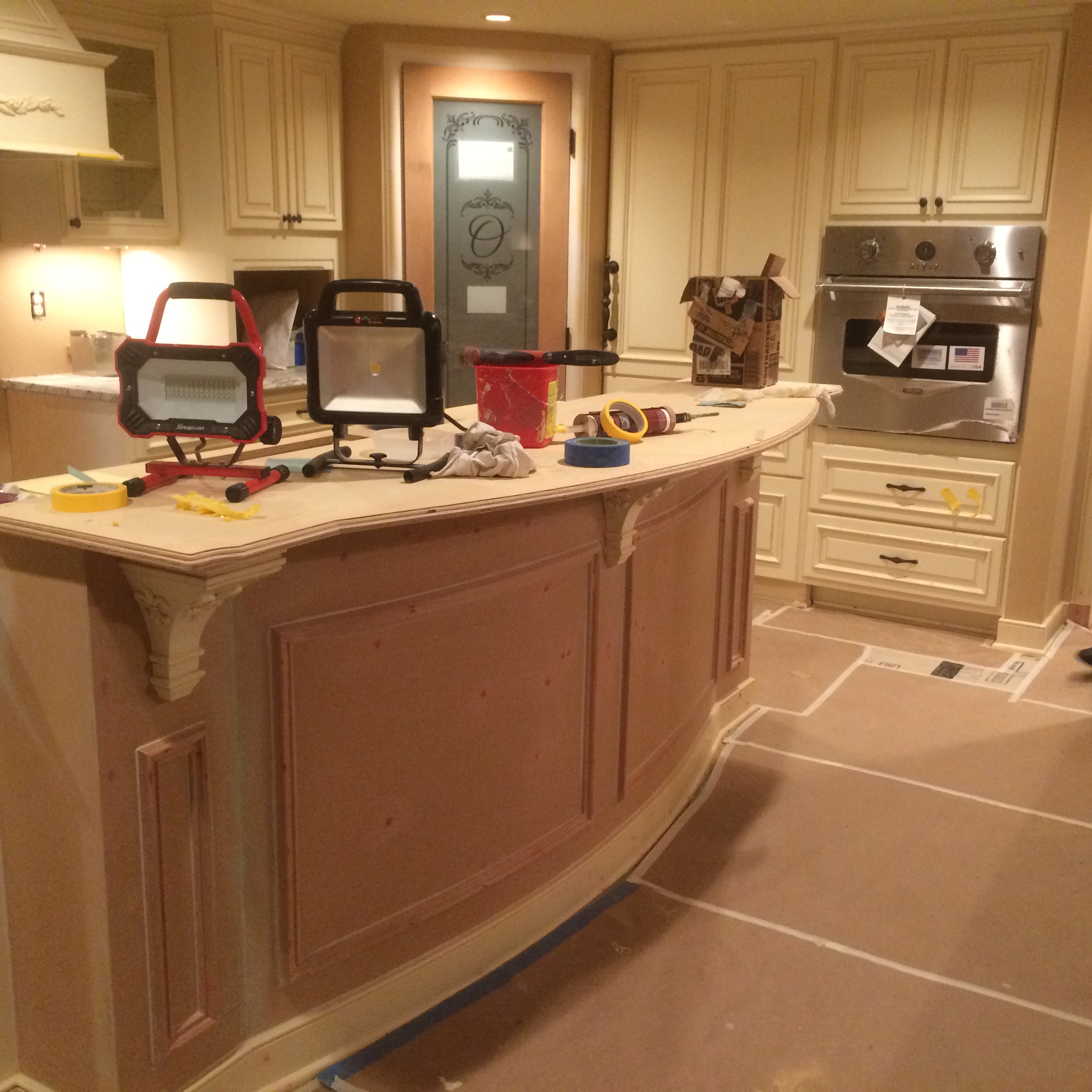 Kitchen cabinet face and hardware install